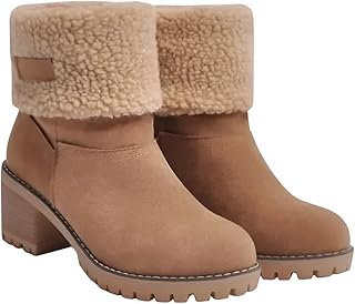 [Bebemax] 冬用ブーツ レディース 厚底 裏ボア 防寒 スノーブーツ 2WAY 折り返し 冬靴 綿靴 ウインターブーツ 軽量 着脱やすい 裏ボア 防寒対策 美脚 歩きやすい 保温 裏起毛 winter boots for women