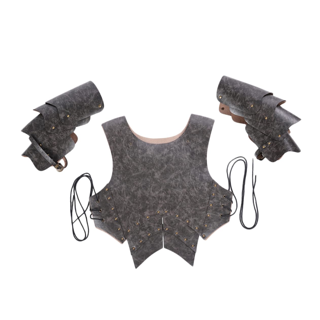 COLLBATH Costume Cosplay Samurai Medievale in Pelle Pu Nero