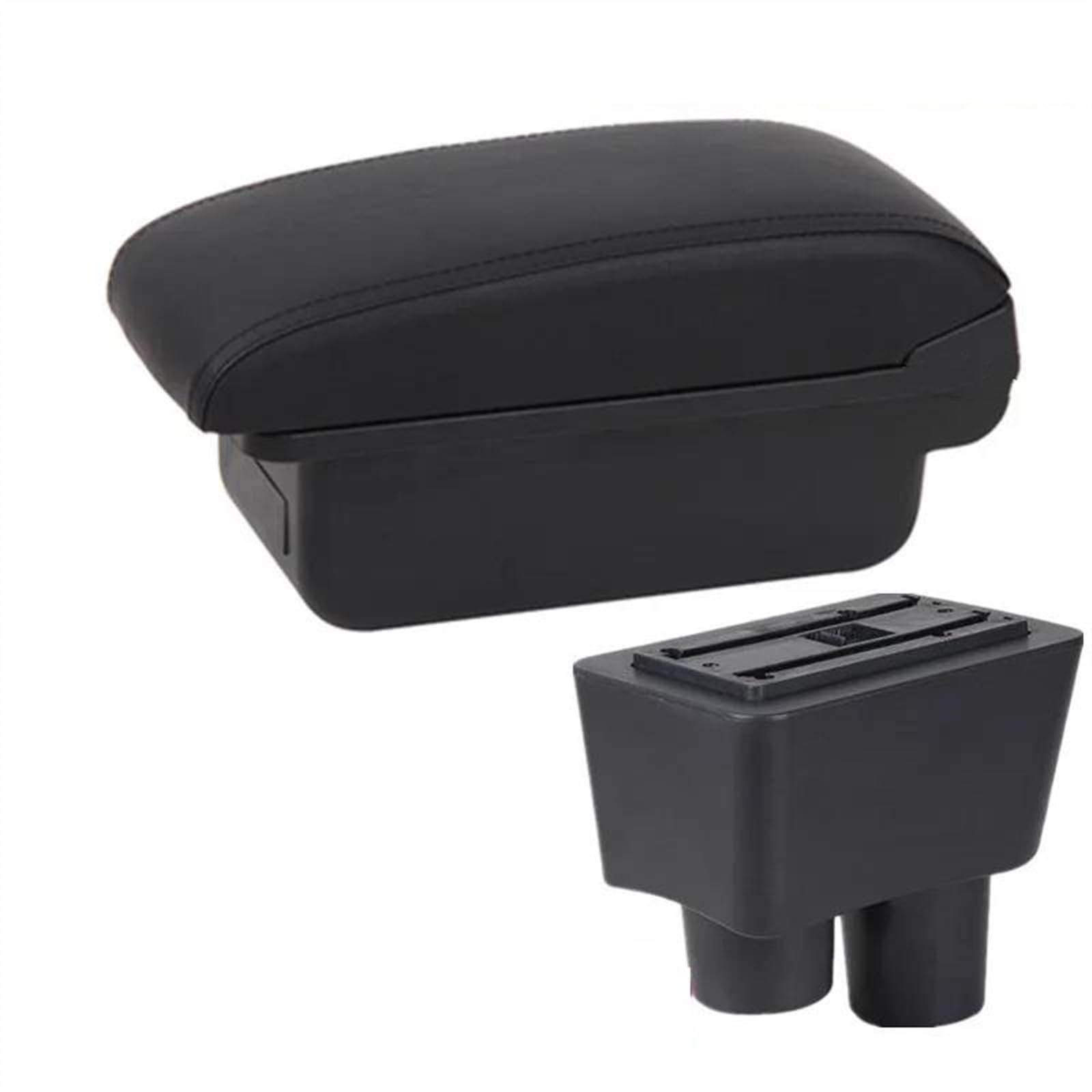 NMJLQW Storage Rack Armrest Box With Multifunctional Support PU Cushion Car Interior Modification Accessories For Versa For Almera(A black line No USB)