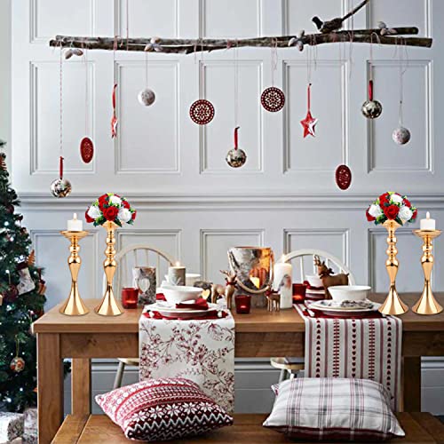 2Pcs Candle Holder Stand For Centerpieces, 12.5" & 15" Tall Versatile Flower Stand Metal Wedding Centerpieces Modern Decor Pillar Candle Holder Set For Wedding New Year Table Centerpiece #TOP7