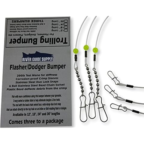 River Guide Supply Trolling Bumper for Trolling Flashers & Dodgers 3 Pack (12 Inch) Cover