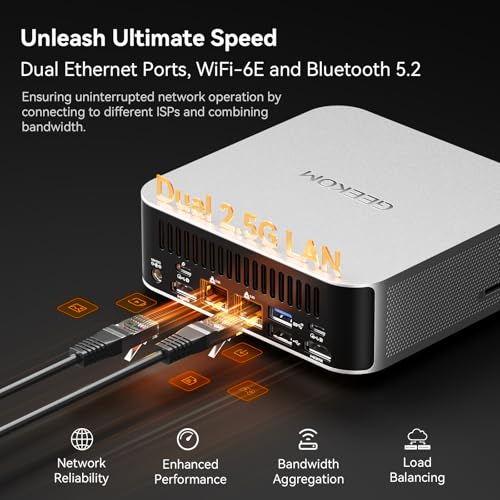 Image of GEEKOM A8 Max Gaming Mini PC Ryzen 7 8745HS,16GB DDR5|1TB SSD(Expandable)