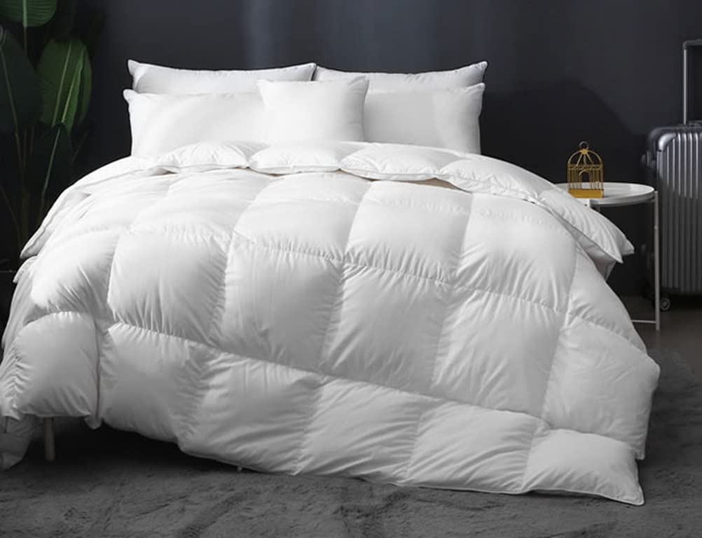9.8 NEWTON Baffle Box Oversized King Comforter 120x132 Down Alternative for All Season,White Quilted Duvet Insert with All Side Corner Tabs Microfiber Silicon Mix 700+ Fill Power Comforter
