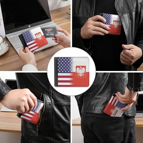 U.S.A. Poland Eagle Flag Fashion Bifold Wallets for Men Women Slim & Thin Credit Card Holder Wallet Purse3