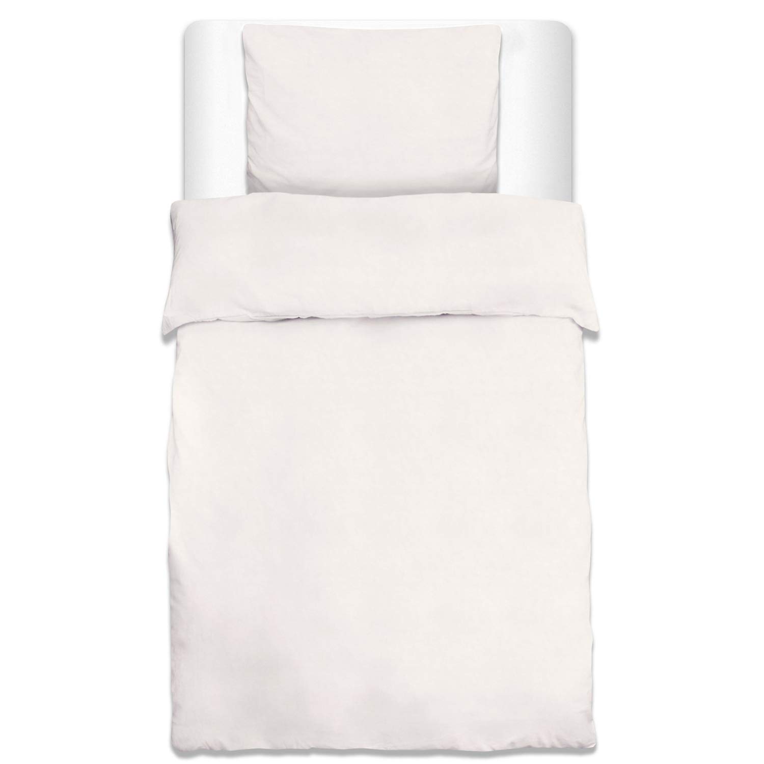 Beautissu Set di 2 copripiumino biancheria da letto singolo in 100% cotone | 135x200 bianco federa cuscino 80x80 dotato di cerniera renforcé Julie