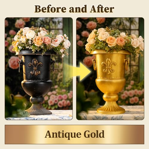 Image of CIONIA Gold Paint Metallic Acrylic, Gold Leaf Touch-Up Paint for Wood, Metal, Arts & Crafts, Home & Wall Decor - Water-Based, Non-Toxic, Odorless, Non-Fading Formula for Long-Lasting Brilliance(1 Fl Oz,Antique GoldColor)