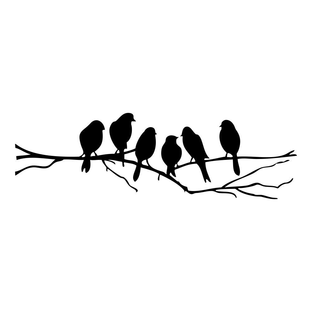 CTRLZS BIRDS ON A WIRE Wall Stickers Birds Wall Stickers quote vinyl wall sticker sitting room sofa wall bedroom art decoration wallpaper decal Black