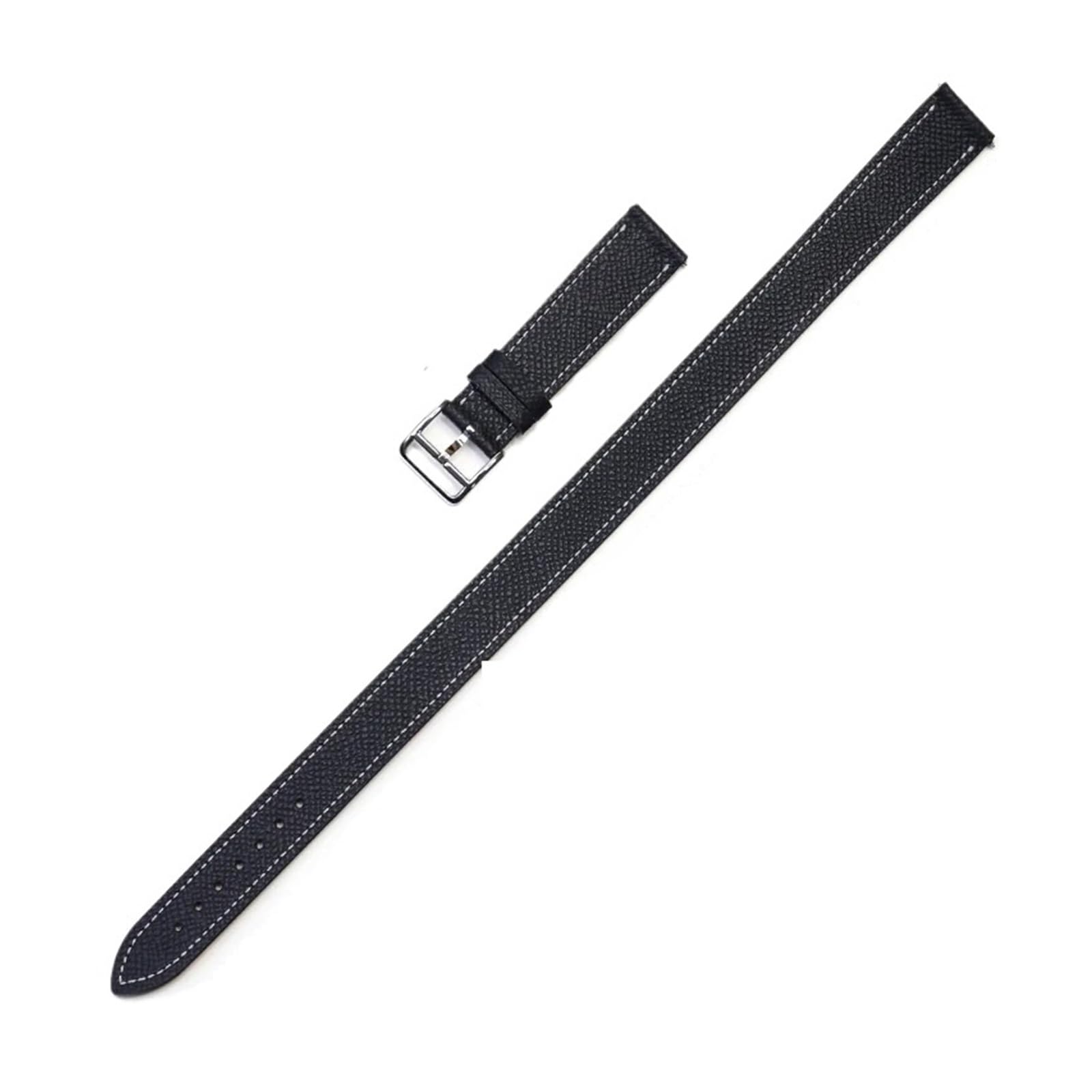 Compatible avec Les Bracelets de Montre Hermes Heure HW036801 en Cuir de Veau Double Tour, Bracelets Tendance for Femme avec Boucle(Black White t with c,19mm)