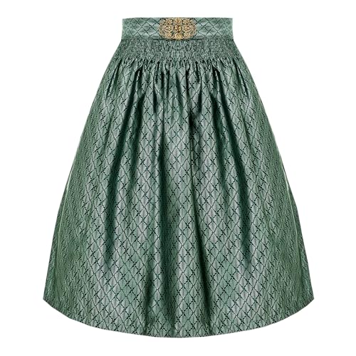 DIRNDLSTERN Schürze Damen Midi Dirndlschürze - Dirndlschürzen Trachtenschürze Mit Schnalle Oktoberfest Outfit große 42