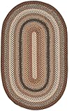 Safavieh Braided Collection BRD313A Hand Woven Brown and Multi Oval Area Rug (3' x 5' Oval)