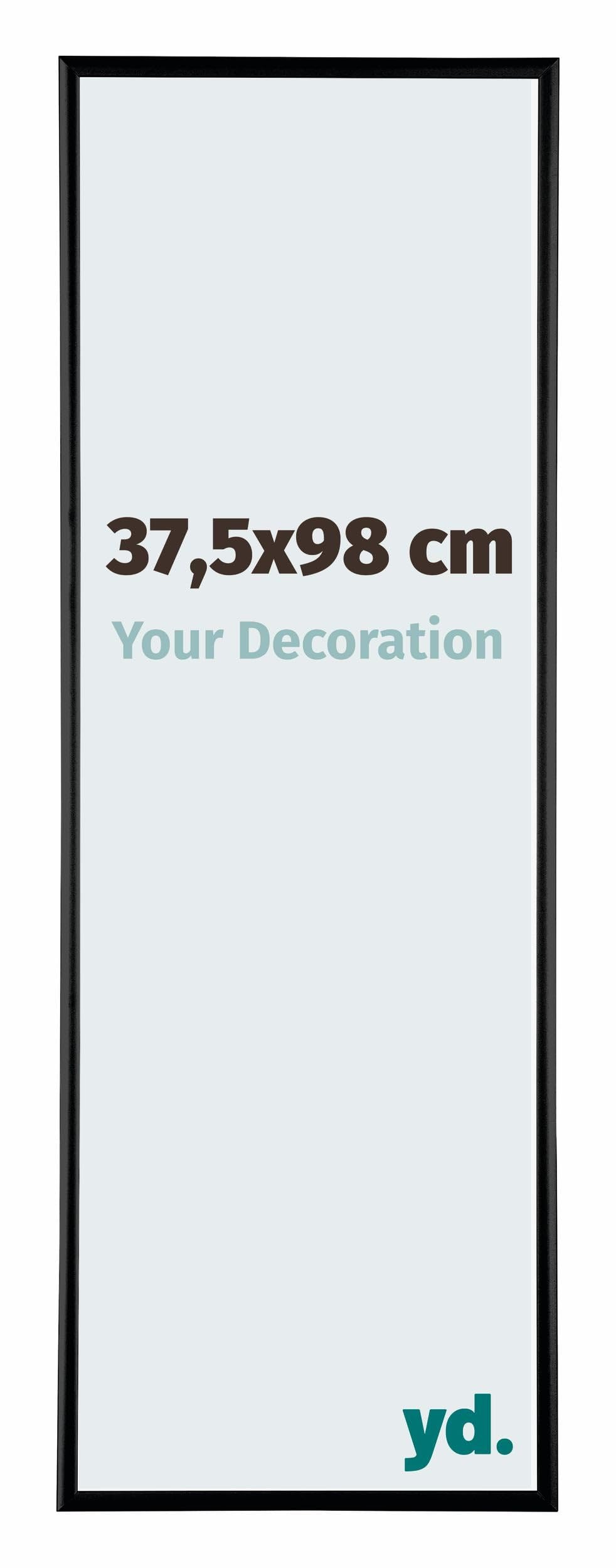 Your Decoration - Picture Frame 37,5x98 cm - Black High Gloss - Decorative Wall Frame in Aluminium with Antireflection - Frame 37,5x98 - Kent