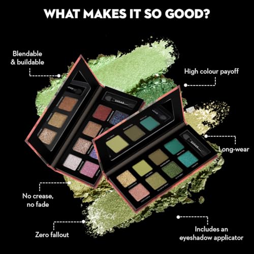 Image of SUGAR Cosmetics Blend The Rules Matte Eyeshadow Palette | SmudgeProof - 07 Ivy (Enchanting Emeralds) | 10.4 gm