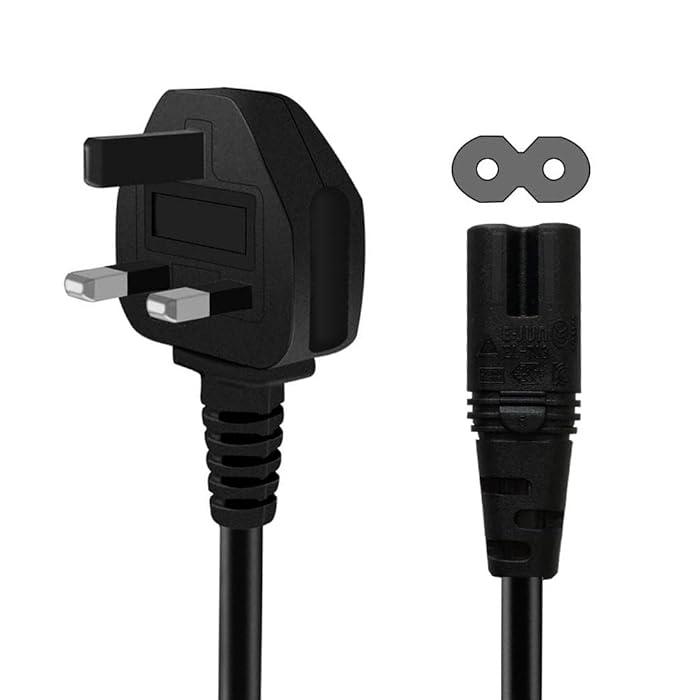 Buy XCOZU Power Cable, 1.5m IEC C7 Figure 8 AC Mains Power Lead, 2 Pin Universal UK Plug Power