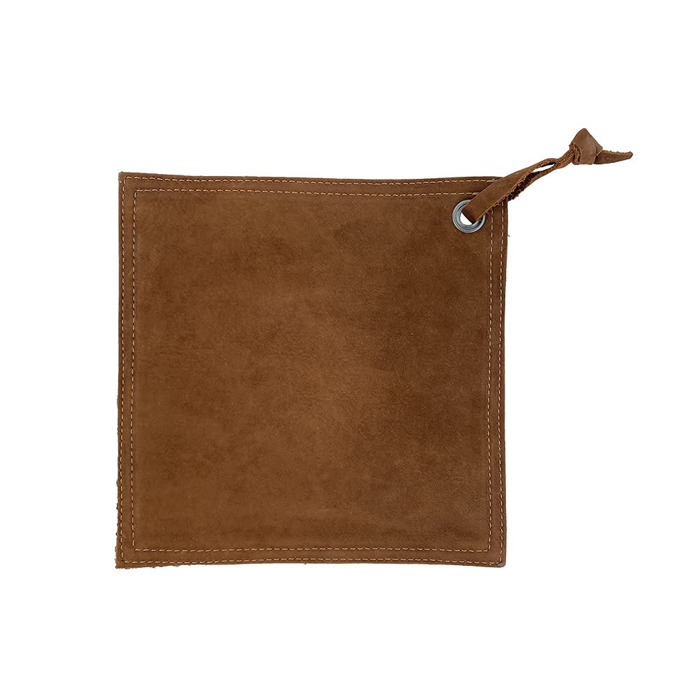 Rustic Leather Hot Pot Pad (Potholder), Double Layered, Double Stitched and Handmade by Hide & Drink (Swayze Suede)