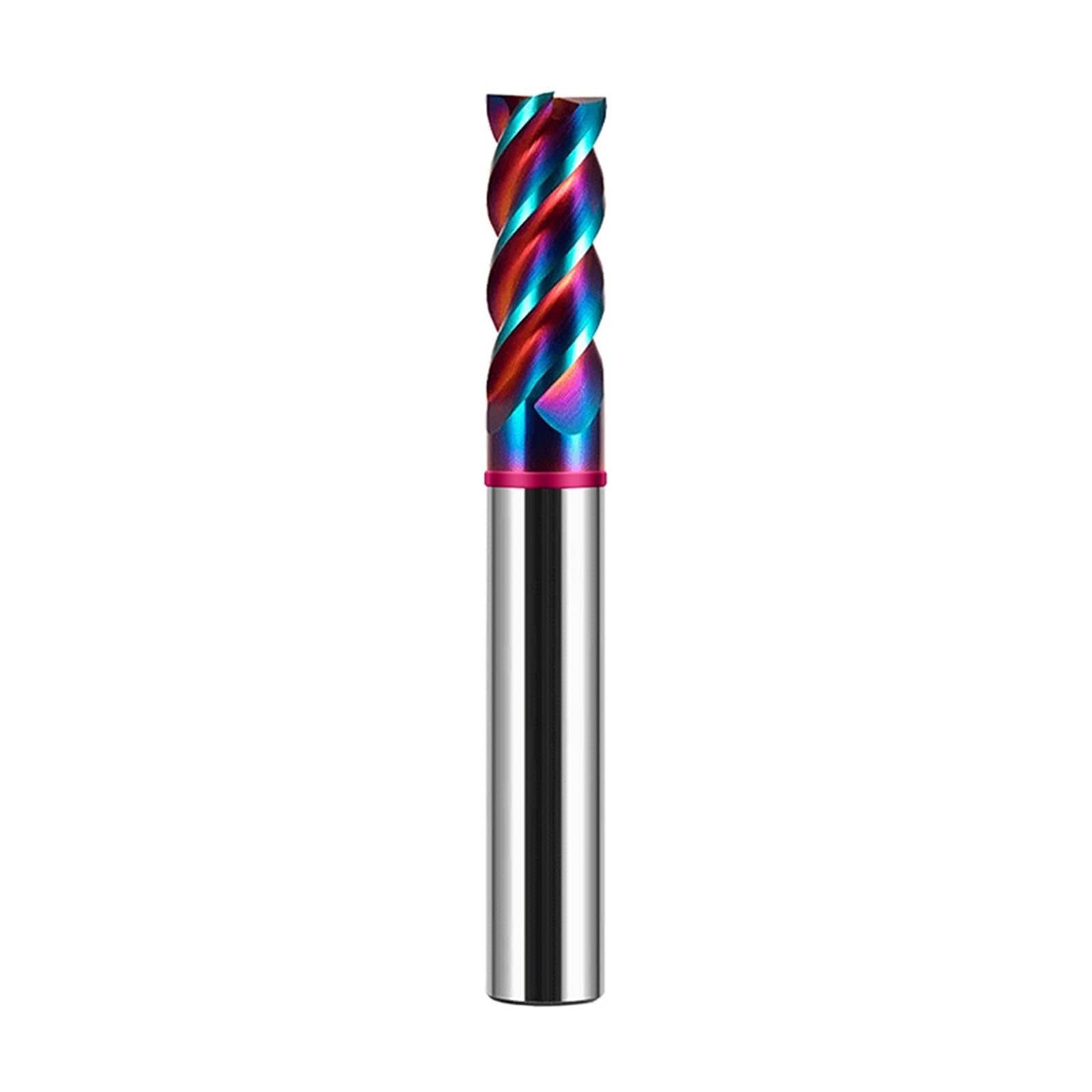 Fresadora de fondo plano carburo tungsteno, 1 Uds., 4F, anillo Color, azul, Nano recubrimiento, fresa for CNC mecánico HRC70(8x25Cx8Dx75L)