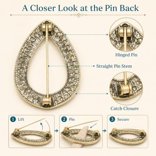 Image of Turquoise West Cowboy Oval Tear Drop Brooch Pin for Women Retro Brooches Pins Classic Fashion Jewelry Accessories Gift