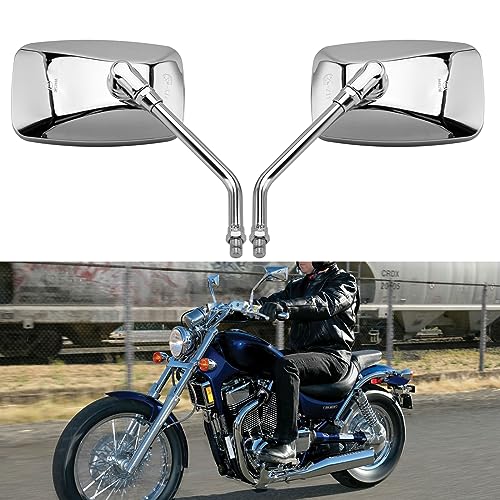 Rétroviseurs latéraux M10 M8 chromés pour moto, scooter et ATV avec kit de vis complet