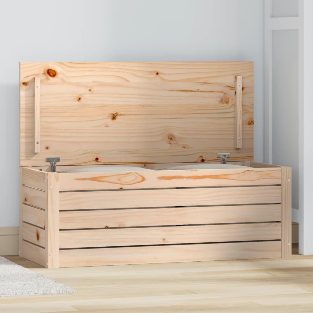 vidaXL Boîte de Rangement Banc de Rangement Coffre de Rangement Boîte à Outils Organisateur Maison 89x36,5x33 cm Bois Massif de Pin