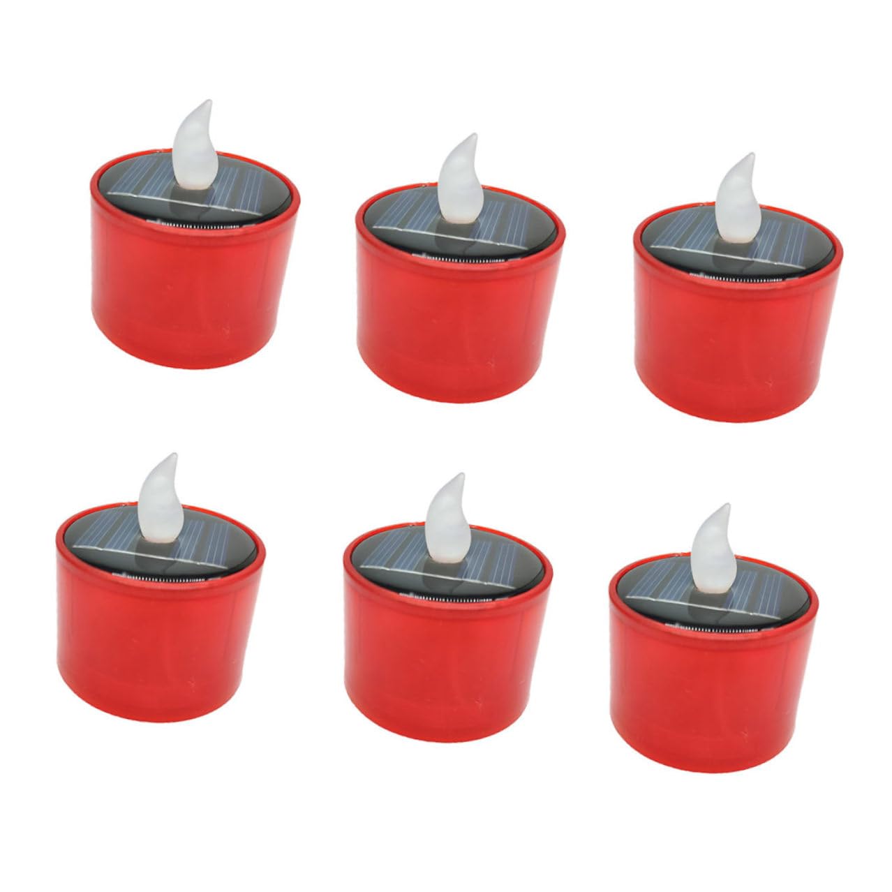 Mikikit 6pezzi Candela Solare LED Gialla Tremolante senza Fiamma Lumino Energia Solare Candela LED Energia per Decorazione Interna ed Esterna