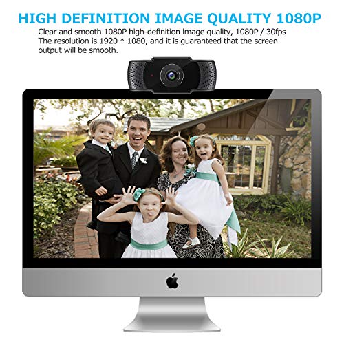 ELTD Videocamera Webcam HD 1080P USB per videochiamate, studi, conferenze, registrazioni, Giochi per Laptop, con Clip Rotante e Microfono Incorporato per l'eliminazione del Rumore