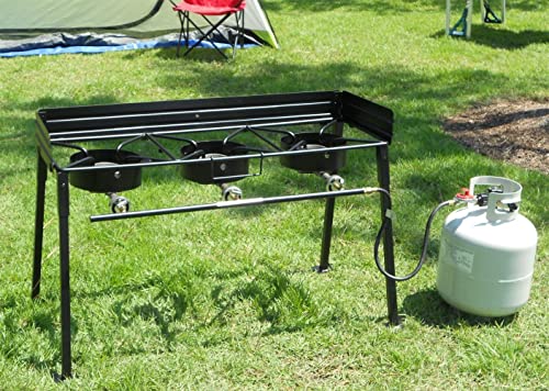 King-Kooker-CS-42A-CS42A-Portable-Propane-3-Burner-Camp-Stove-with-Detachable-Legs-Outdoor-Grill-Black