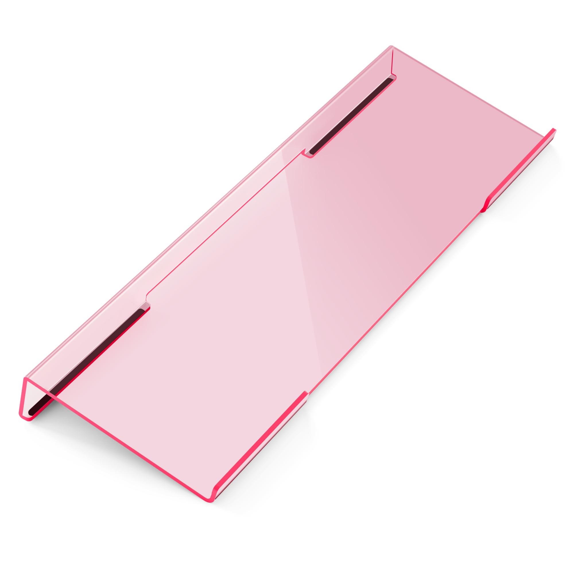 Photo 1 of Ergonomic Computer Keyboard Stand for Desktop (Clear Pink), Keyboard Tilted Elevated Rack Key Board Holder Riser Stand for Office Home Desk Work