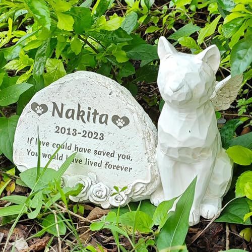Piedras conmemorativas de ángeles para gatos para superar la pérdida 5