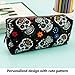 LParkin Sugar Skull Pencil Case Super Large Capacity Canvas Pen Bag Pouch Stationary Case Makeup Cosmetic Bag Gadget Box