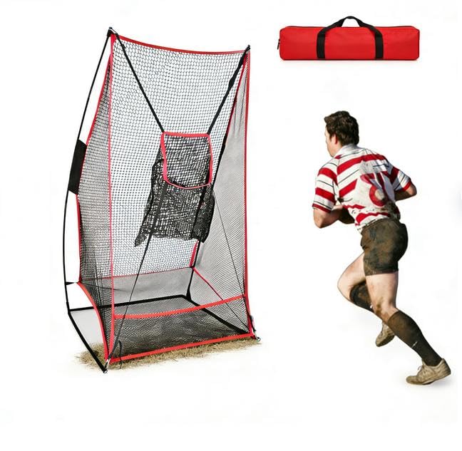 FLITURE Football Kicking Net - 6x3 FT Portable Training Net with Target Zone Attachment & Carry Bag...