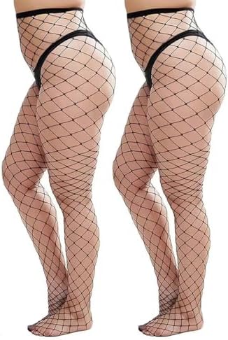 Womem's Sexy Black Fishnet Tights Plus Size Net Pantyhose Stockings