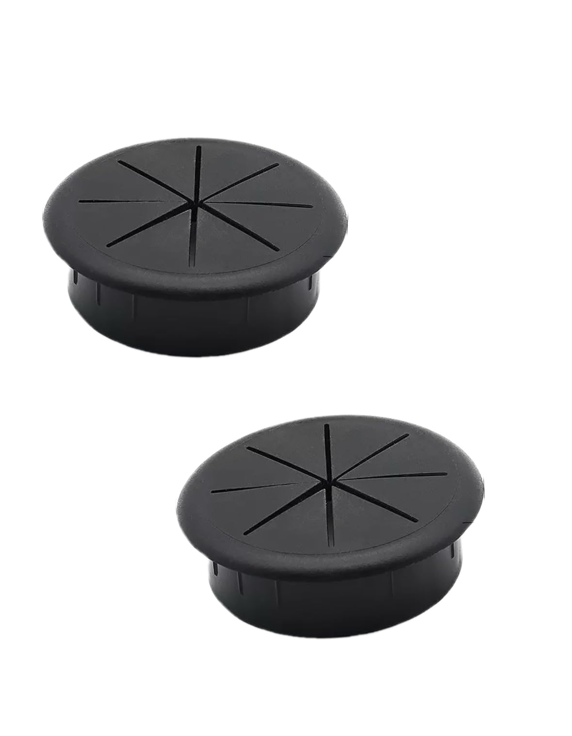 2pcs Black 2 Inch Cable Grommet, Flexible, Cord Plug Wire Hole Cover for Desk, Table, Pass Through