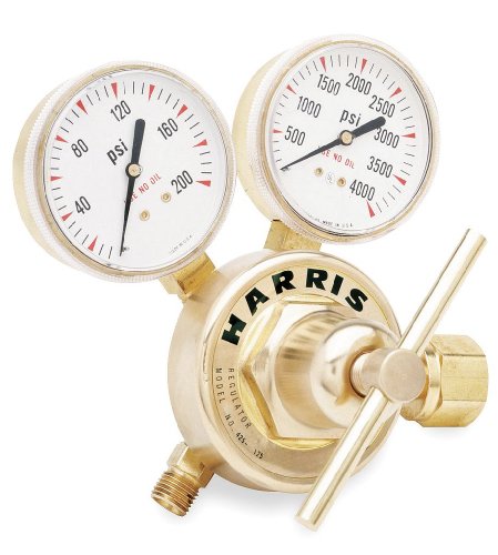 Harris 425-200-580 Pressure Regulator, 0-200 PSIG, Brass