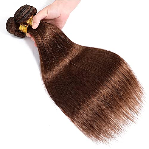 Extensiones de cabello humano natural #4 marrón liso virgen de 24 pulgadas para volumen 7