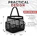Masirs Shower Caddy Mesh - 9 Pocket Portable Bathroom Organizer Tote for Travel, Gym & Dorm - Collapsible Small Shower Caddy Bag to Hold Toiletries & Essentials (Black)