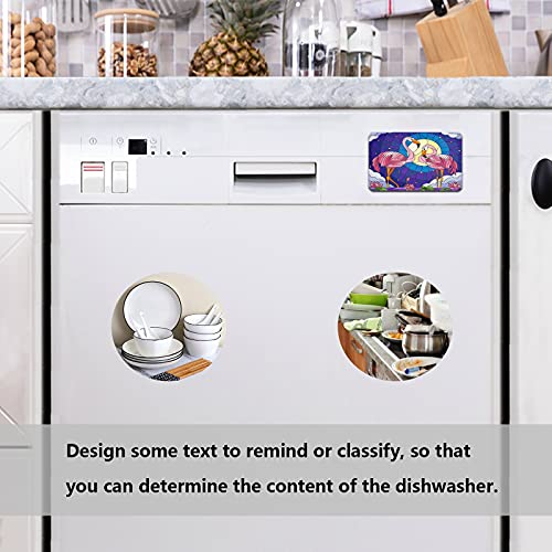 Dallonan Decorative Refrigerator Magnets Stained Glass Style Flamingo And Lotus Flowers Fridge Magnet Pvc Rectangle For Kitchen Dishwasher Magnet House Office Magnets Decor #TOP2