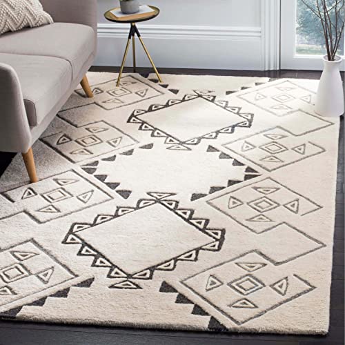 Image of Modern Handmade Woolen Carpet for Living Room Bedroom and Hall Size 9 x 12 Feet Color Multi