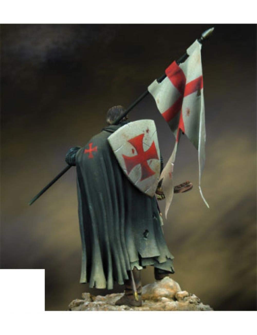 XINGCHANG Montaż niepomalowana skala 1/24 75 mm starożytny rycerz krzyża 75 mm figurka historyczny model z żywicy
