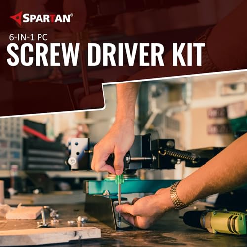 Image of Spartan BS-02-Pro 6-in-1 Pc Screw Driver Kit With Neon Bulb Screwdriver Kit /Screwdriver Set, 2 Flat Blades, 2 Phillips Head, 1 Round Poker Bar, Extension Rod | Multi-purpose Tool Set, Green