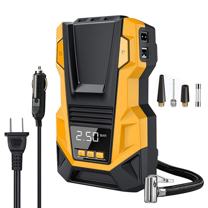 Gonfleur portable numérique 150 psi compresseur air voiture 12v et maison 220v LED