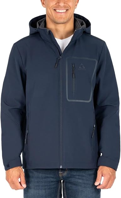 Gerry Men’s Softshell Jacket – Water & Wind Resistant, Adjustable Hood & Cuffs, Heavyweight Outdoor Coat