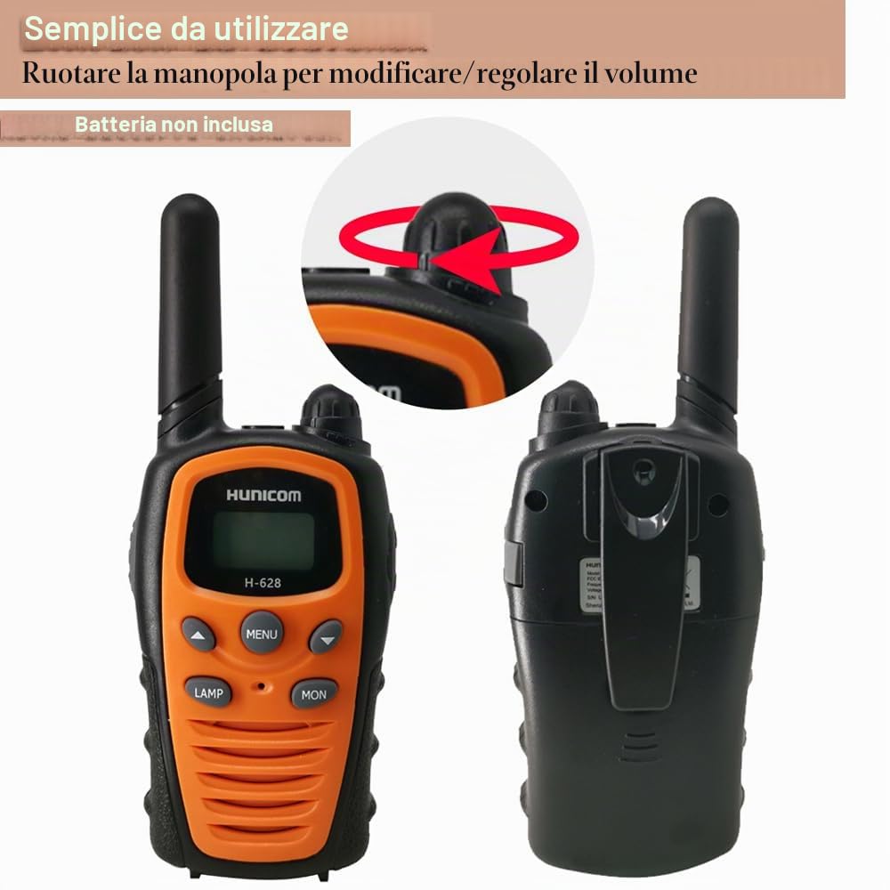Walkie Talkie per adulti ricetrasmittente, radio a grande raggio, PMR, VOX, con vivavoce, 5 km, con torcia, LED di retroilluminazione