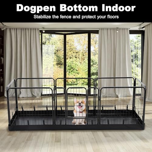 PJYuCien Rectangle Dog Playpen Bottom Pad - Fits 8 Panels 24"" Width Metal Dog Playpen -24""x72"" Size 600D Oxford Cloth Waterproof Playpen Bottom Pad (Note: Only Bottom Pad, No Playpen!!!), Black