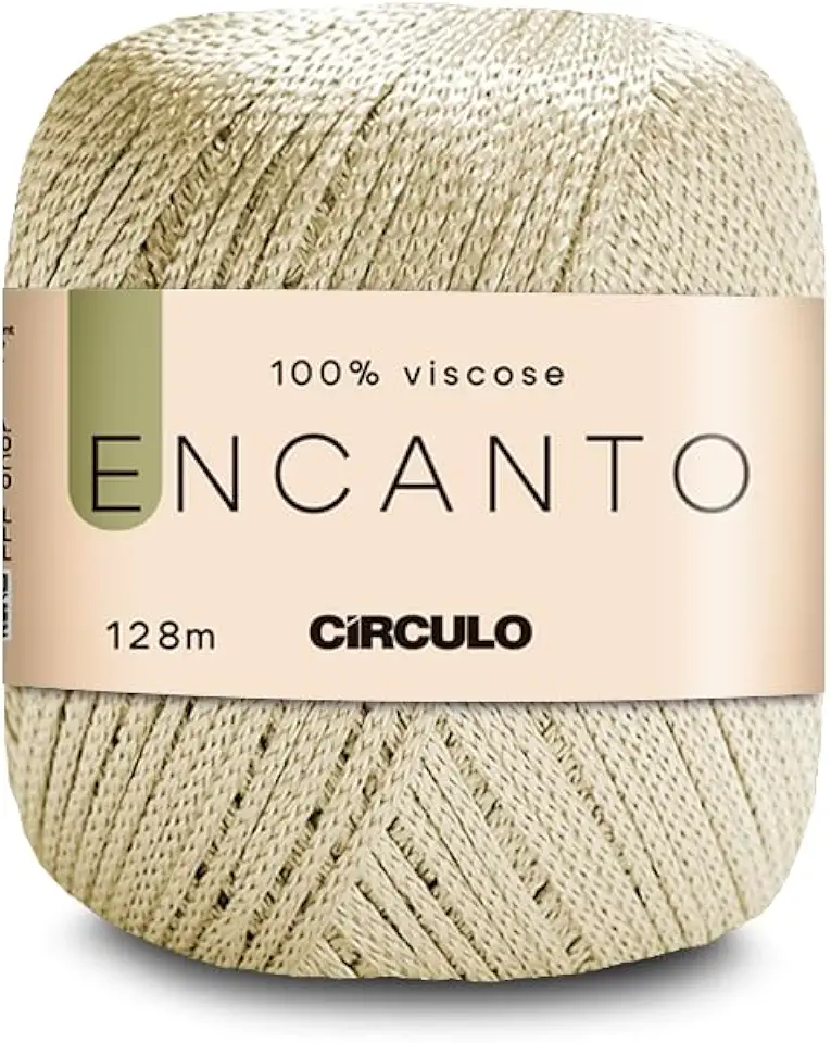 Fio Encanto 100% VISCOSE Macio Crochê Tricô Artesanato Roupas Colorido Aconchego Novelos 100g Circulo (7119 - AREIA CLARA)