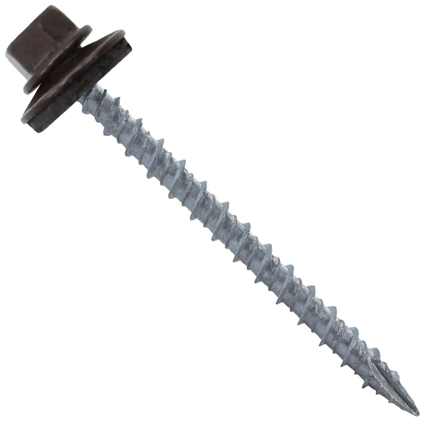 Buy 10 Metal Roofing Screws (250) Screws x 21/2" Dark Brown Hex