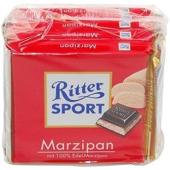 German Ritter Sport Chocolate Marzipan - 5 x 100 g