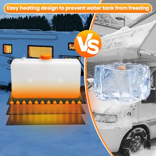 Image of 2-Pack RV Tank Heater Pad Set - 2X 12 inchx18 inch 120V Heating Mats with Auto Thermostat, RV Holding Tank Heater Pad for 50 Gal Fresh /Grey /Black Water Tanks in Campers, Trailers, Motorhomes & Boats