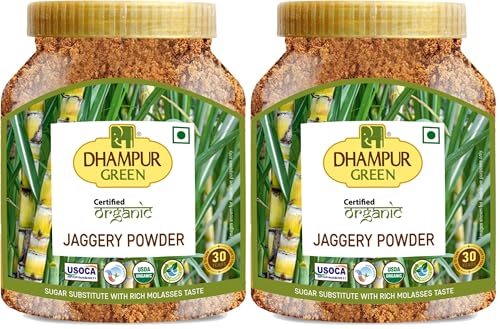 Image of Dhampure Speciality Organic Jaggery Powder, 800G | Desi Shakkar Powder | Source of Minerals | Healthier Substitute for White Sugar | Free from Chemical Fertilizers, Preservatives (Pack of 2)