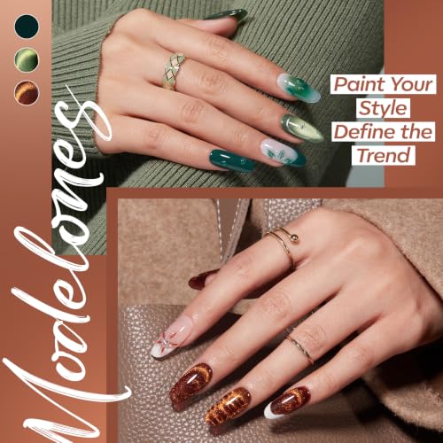Image of modelones Cat Eye Gel Nail Polish Set 28 Colors Primer & 3pcs Top Base Coat