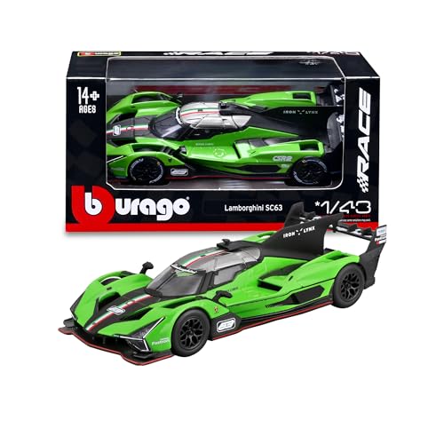 Bburago   Lamborghini SC63 LMDh   1:43 Scale Realistic Car Model, Diecast Replica con Licencia Oficial Lamborghini, Edad Recomendada 14+ Años