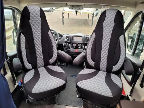 BREMER SITZBEZÜGE Wohnmobil Schonbezüge Sitzbezüge kompatibel mit FIAT Ducato Citroen Jumper Peugeot Boxer in Schwarz/Grau | WPL401 BREMER SITZBEZÜGE Wohnmobil Schonbezüge Sitzbezüge kompatibel mit FIAT Ducato Citroen Jumper Peugeot Boxer in Schwarz/Grau | WPL401